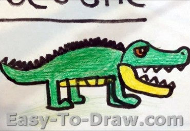 How to Draw a Cartoon Crocodile for Kids » 