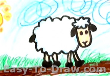 How to Draw a Cartoon Sheep for Kids » 
