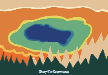 How to draw Grand Prismatic Spring