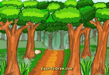 How to draw forest, bush, trail, trees » 