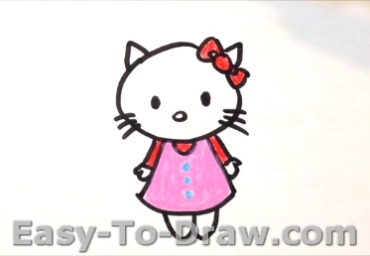 How to Draw a Cartoon Kitty Cat (Hello Kitty) for Kids
