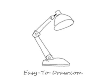 How to draw a cartoon folding desk lamp (balanced-arm lamp) for kids »  