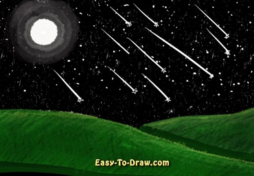 How to draw meteor shower