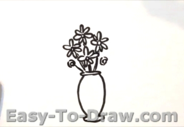 How to draw potted flowers 03