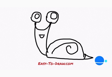 How to draw a snail on the grass » 