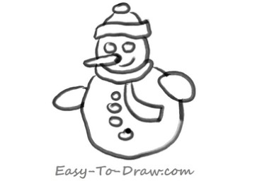 How to draw snowman 04