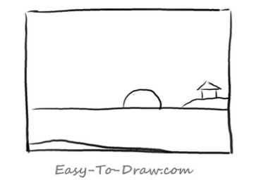 How to draw sunset 01